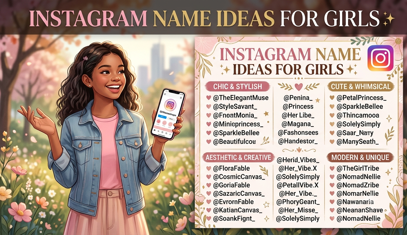 Instagram Name Ideas for Girls: 60+ Stylish, Aesthetic and Unique Username Suggestions