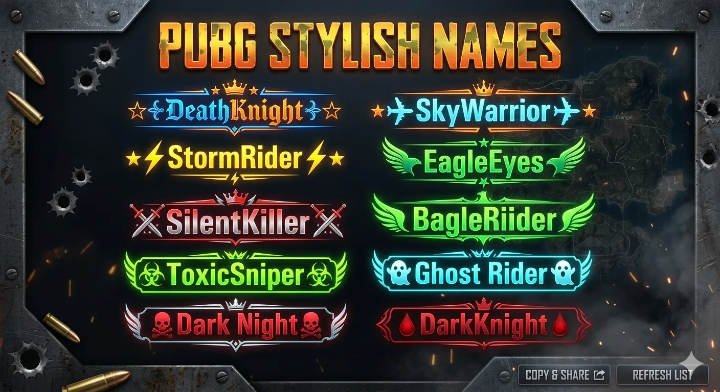 500+ Best PUBG Names 2026